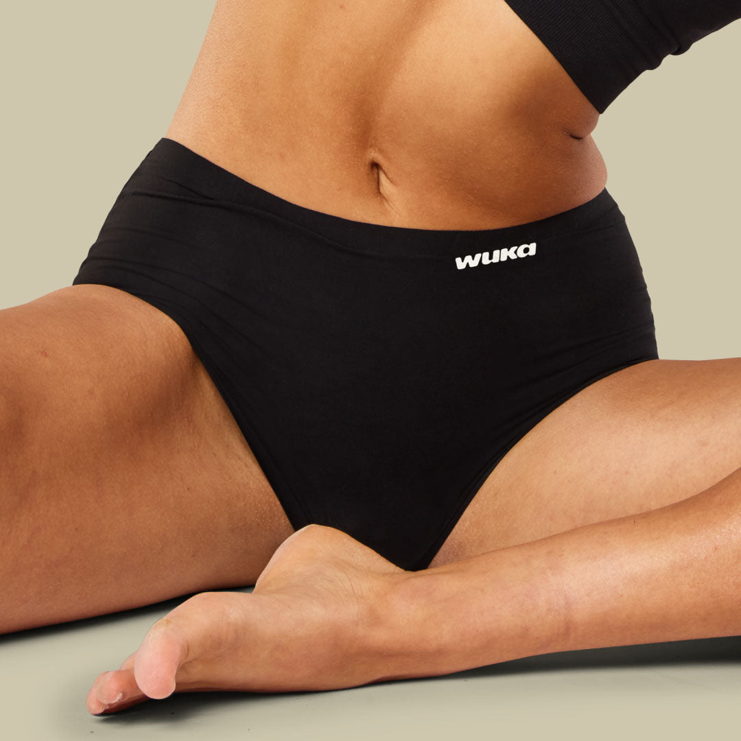 Shop WUKA Midi Brief Period Pants – mid-rise, ultra-soft period underwear offering leak-proof protection with a sleek, flattering fit. Designed for everyday comfort and confidence, perfect for light to heavy flow. Sustainable, secure and stylish.