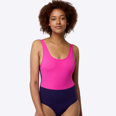 WUKA Period Two-Tone Scoopback Swimsuit - Pink/Purple - Front Alternative