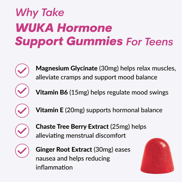 Why take WUKA PMS gummies for teens infographic