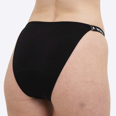 WUKA Flex Logo Bikini Period Pants Style Heavy Flow Black Colour Back Small Model