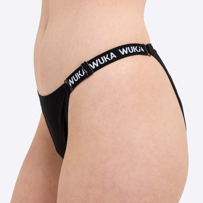 WUKA Flex Logo Bikini Period Pants Style Heavy Flow Black Colour Side Small Model