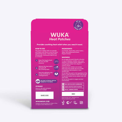 WUKA Self-Heating Patch Heat Relief External Use Multi-Colour Non-Medical Soothing Comfort heat Time 30 Seconds Lasts 12 hours Back Box