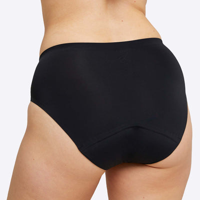 WUKA Perform Seamless Midi Brief - 7 Full Switch Set Heavy Flow Black Colour Back